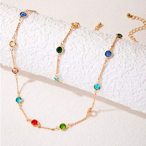 Jewelry - Multicolor Gemstone Gold Necklace